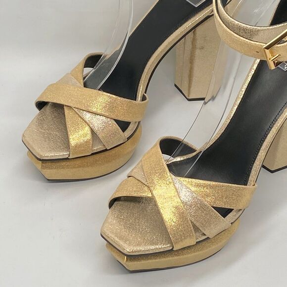 Balmain Ava Metallic Leather Platform Sandals size 39 - Picture 6 of 13